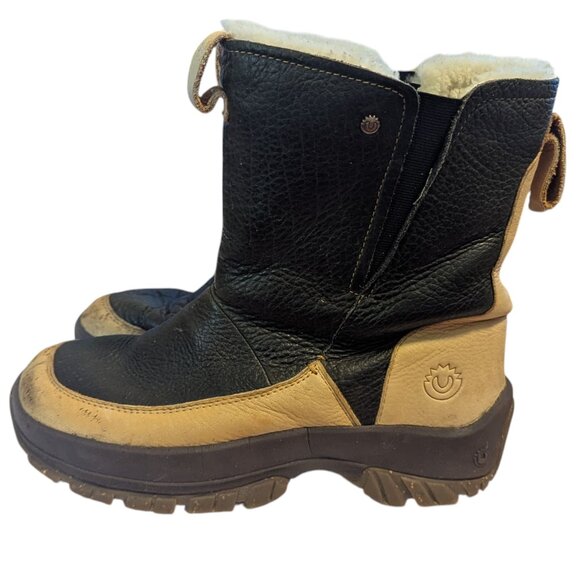 Ulu Tupik Shearling-Lined Pebbled Bison Leather Boots Brown Men's Size 10 - Picture 2 of 11